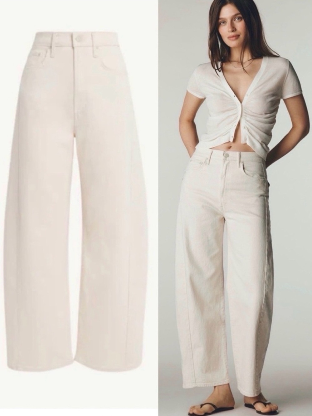 MOTHER SUPERIOR Jeans Half-Pipe Ankle Act Natural Ivory Cream Size 26